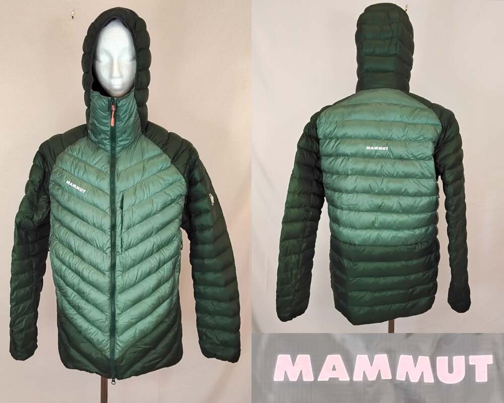 Mammut Down Puffer Jacket Men's XL Green Pertex Quantum Hooded #J6171